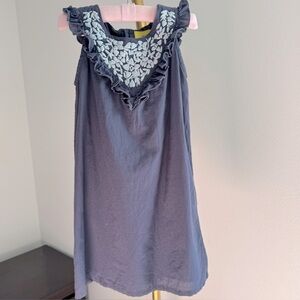 Roller Rabbit Embroidered Cotton Dress in Navy - Size 2